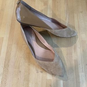 Taryn Rose "Francine" Suede and Patent Leather Flats